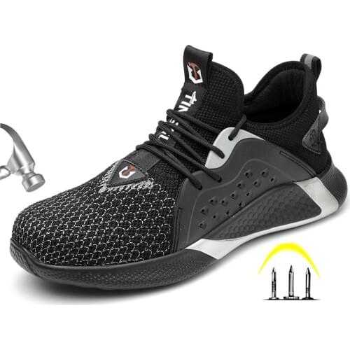 Drop Shipping Indestructible Work & Safety Shoes Men Anti Smashing Steel Toe Work Shoes Men Puncture Proof Safety Boots Shoes