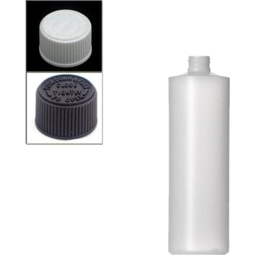 500ml empty plastic soft bottle ,natural-colored HDPE cylinder round with black/white Child-Resistant caps