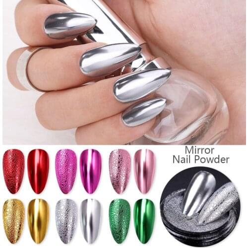 1 Box Rose Sliver Bubble Mirror Powder Metallic Nail Art Glitter Holographics Chrome Dust Sparkling Flakes Pigment Decoration