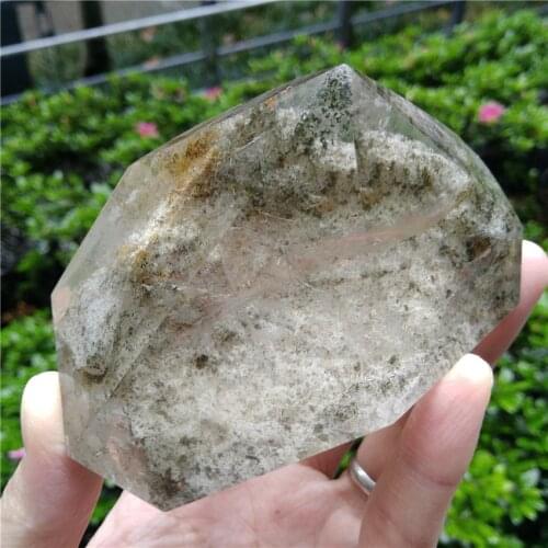 Rutilated Quartz Wand Hair Crystal Point Healing Quartz w Rainbow Inclusion Standing Chakra Crystal Wand Meditation Quartz