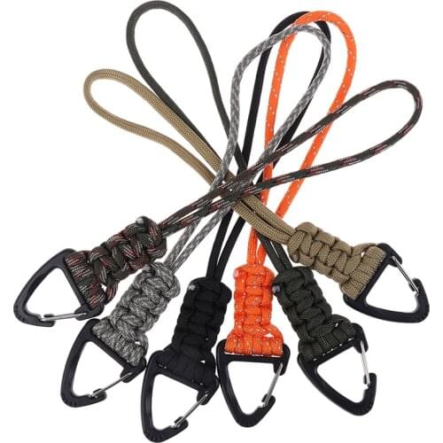 Handmade Lanyard Cord Braided Tactical Knife Gear Lanyard with Clip Survival Keychain Lanyards