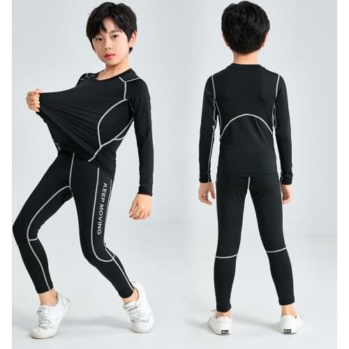 Tracksuit for Children T-Shirts and Leggings Compression Childrens Sports Suit for Running Training Boys Basketball Uniform