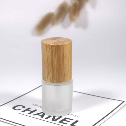 20ml glass lotion and spray pump bottle with bamboo cover