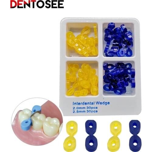 60Pcs Dental Tooth Seperator Elastic Rubber Fixing Wedges Dental Wedge Matrix Matrices Dentist Accessories