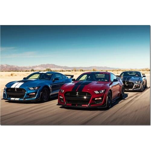 Mustang Shelby GT500 Super Car Poster Canvas Cloth Fabric Print Painting for Home Decor Wall Art Picture