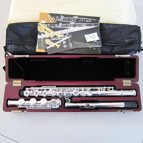 Sterling Silver Tube 925Excellent flute C key 17 Open new 17 open holes C flute + E key SILVER plated body