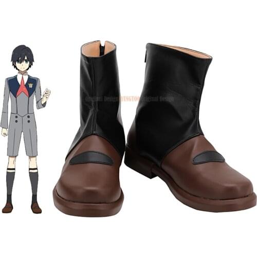 Hiro Kokoro Shoes Cosplay DARLING in the FRANXX Mitsuru Ikuno Cosplay Boots Brown Shoes Custom Made
