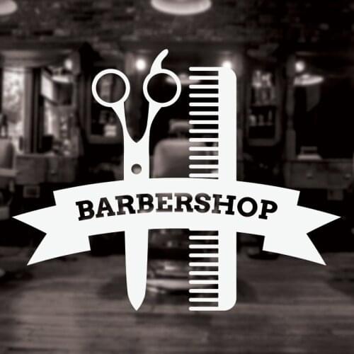 Scissors Comb Wall Decal Barber Shop Barbers Sign Vinyl Decals Stickers Haircuts Art Mural Hair Salon Room Wall Decoration G302