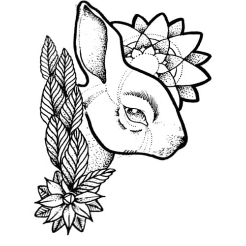 Moon Rabbit Waterproof Temporary Tattoos Men Tatuagem Tatoo Body Art Fake Tattoo The Flash Tatuajes Team Bride Festival