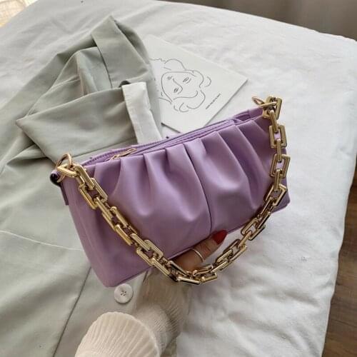 Yesetn Bag 04122021 Ladies pleated cloud bag fashion single shoulder bag chain bag hand grip envelope bag