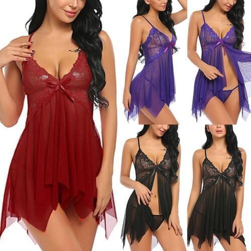 S-3XL Sexy Lingerie Irregular Mesh Sheer Sexy Hot Erotic Plus Size Lace Dress Women Babydoll Femme Sexy Underwear Costumes XXXL
