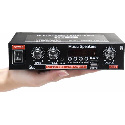 LCD Display HIFI Audio Stereo Power Amplifier Bluetooth FM Radio Car Home Remote Control
