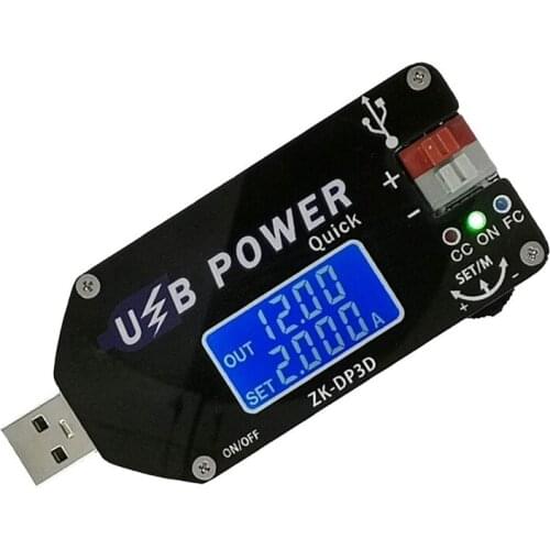 ZK-DP3D CNC USB TYPE-C DC DC Converter CC CV 1-30V 2A 15W Power Module Adjustable Regulated Power Supply QC2.0 3.0 AFC
