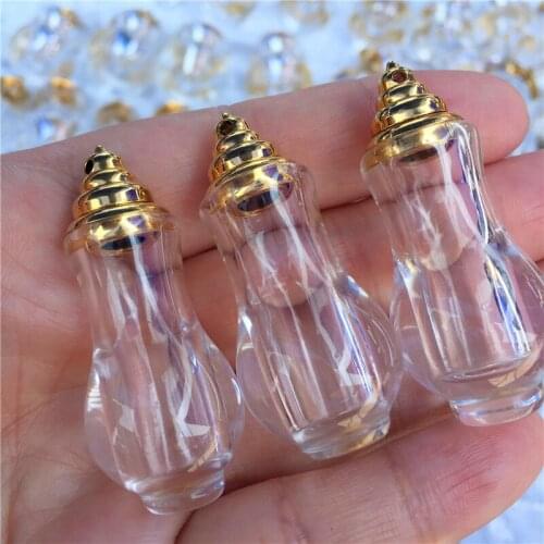 1PC Elegant Natural Clear Quartzs Crystal Vial Pendant Essential Oil Perfume Bottle Pendant Women Fragrance Screw Cap
