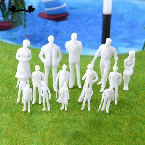 100PCS 1:50-1:300 Scale White unpainted Architectural Model Figures People