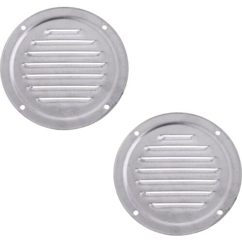 2 Pieces Round Louvered Vent Marine Boat Vent Stainless Steel 4 Inch