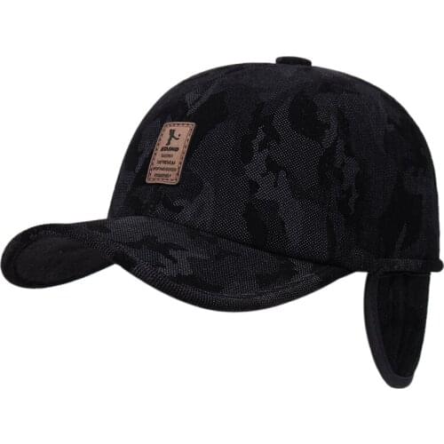 2020 Winter Middle-aged Dad Cap Baseball Caps for Men Outdoor Windproof Ear Caps Thickened Bomber Winter Hat Mens Hat