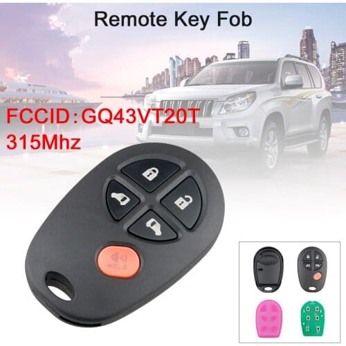 315Mhz 5 Buttons Car Remote Key Fob Replacement GQ43VT20T Fit for Toyota Sienna 2009 2010 2011 2012 2013 2014 2015 2016