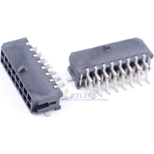 2 pcs 43045 Male Header Pin 16 Pins Pitch 3.0 mm 2x8 Surface Mount Right Angle PCB Cross Micro Fit 3.0 43045-1609 430451609