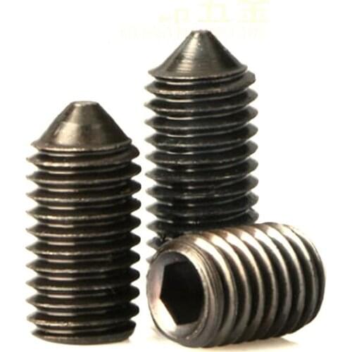 5pcs M8 tip set screw nut stop headless inner hexagon nuts machine meter screws 6~40mm length