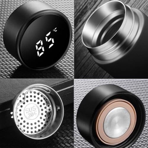 500ml Anti-Corrosion Temperature Display Stainless Steel Water Cup Bottle for Home Sports Wall Insulated Water Bottle