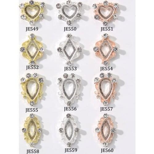 500Pcs Nail Crystal Love Heart/Diamond/Oval Hollow Nail Art Charms Peals Rhinestones Manicure Studs For 3D Nail Art Stones Decor