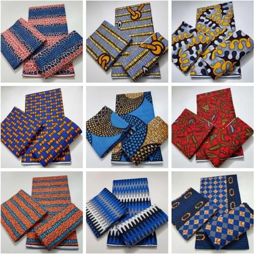 African Golden Wax Fabric Cotton Material High Quality Print Ankara Wax For Sewing 6yards Women Dress Fabric African Fabric AA1