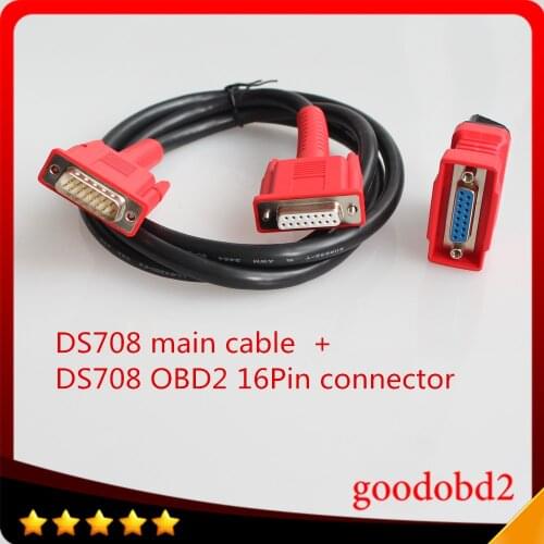 Automotive Diagnostic tool main cable For Autel MaxiDas DS708 Test Cable + OBD 16Pin Adapter Connector OBD2 16 Pin for ds708 A