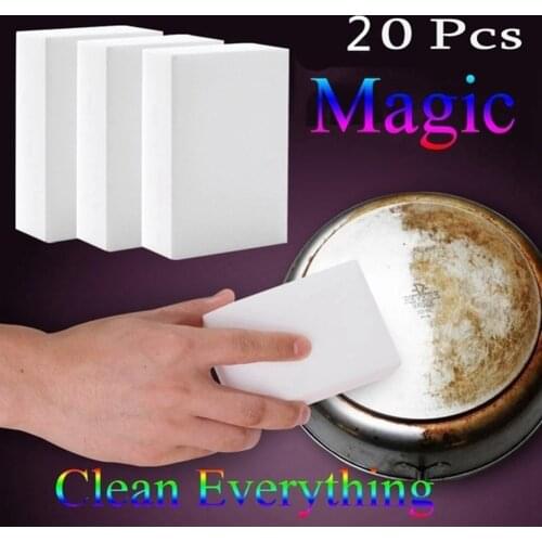 20pcs/lot 100*60*20mm White Melamine Sponge Sponge Eraser For Kitchen Office Bathroom Cleaning/Dish Cleaning