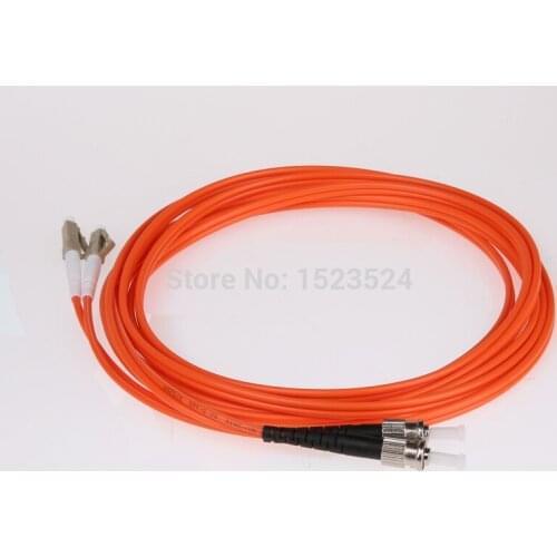 Free Shipping 5pcs/lot 3mm 3 Meters Fiber Optical Patch Cord LC-ST MM 62.5/125 Duplex LC/UPC-ST/UPC fiber optic patch cord
