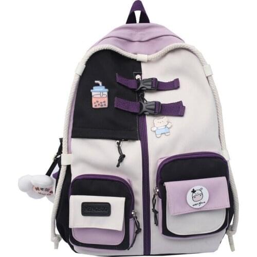 Brand luxury waterproof large capacity womens backpacks girl cute color backpacks fashion Korean Ins preppy travel backpacks