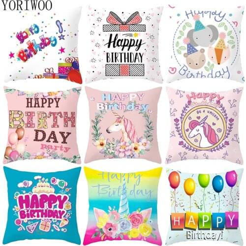 YORIWOO Unicorn Pillow Case Unicorn Party Supplies Cushion Cover Sofa Happy Birthday Party Decorations Kids Girl Baby Shower Boy