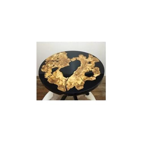 Black Epoxy Olive Tree Coffee Table Natural
