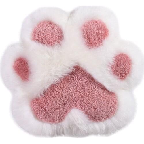 Cats Paw Cushion Animal Cartoon Wool Cushion Cats Paw Pillow Children Cute Girl Heart Plush Cushion Pink