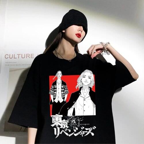 Harajuku T-Shirt Tokyo Revengers Anime T Shirt Short Sleeve Printed Tee Shirt Loose Casual Tee Tops