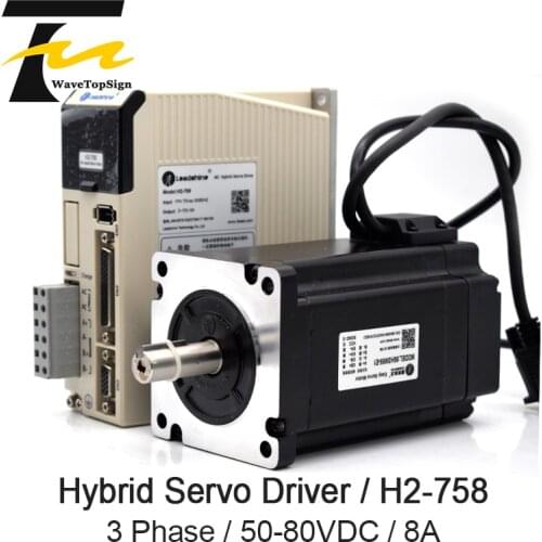 Leadshine NEMA34 Hybrid Servo Driver H2-758 1pcs+Leadshine Motor 86HSM85-E1 1PCS Holding Torque 8N.m+Connection Cable 8 meter