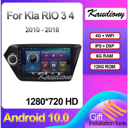 Kaudiony 9" Android 10.0 For Kia RIO 3 4 Car DVD Multimedia Player Auto Radio Automotivo GPS Navigation Stereo DSP 4G 2010-2018