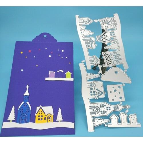 Christmas tree house star metal cutting mold scrapbook photo album decoration DIY handmade art