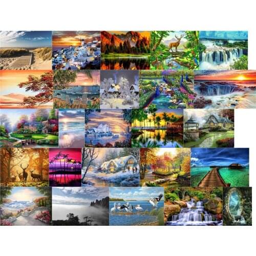 R48412 landscape crane cross stitch kit people 18ct 14ct 11ct count print canvas stitches embroidery DIY handmade needlework