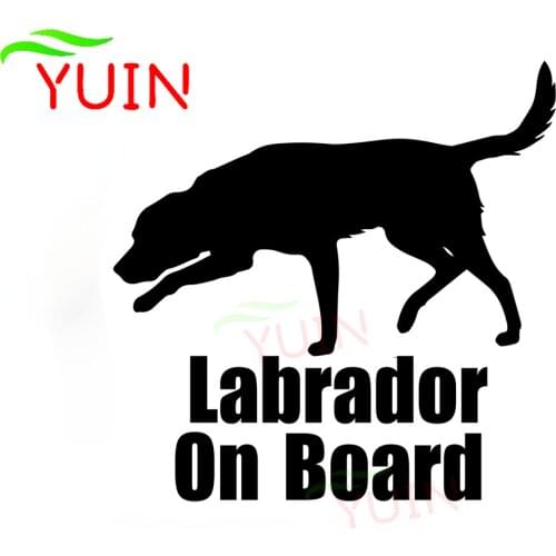 LABRADOR ON BOARD Animal Car Sticker Warning Fashion Personalized Window Decorative Accessories Waterproof High Quality Decal