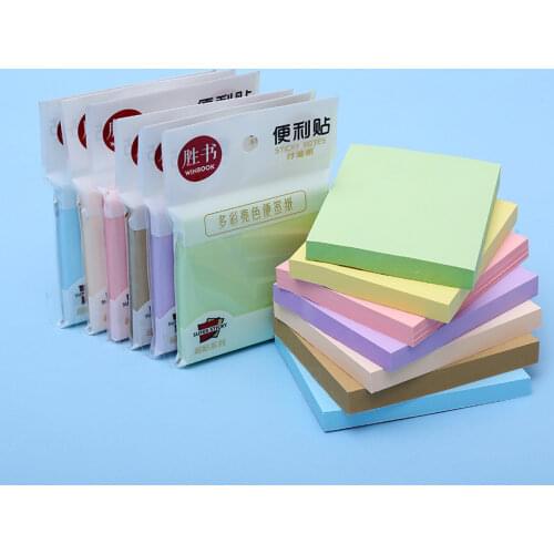 100 pages self-adhesive sticker customized wholesale light color can tear office sticky notes lovely students posted N times