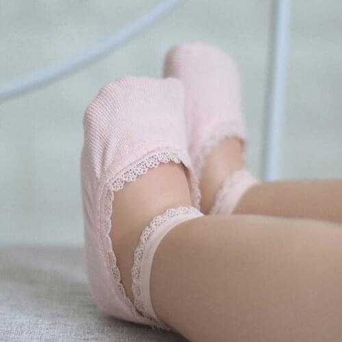 New Baby Girl Anti-slip Lace Cotton Socks Baby Socks Summer Solid Color Kids Accessories Baby Girls Cotton Princess Ankle Socks