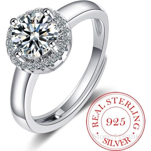 Promise 925 Sterling Silver Classic Wedding Ring AAA+ Cubic Crystal Rings for Women Bridesmaid Jewelry Charms Princess Bijoux