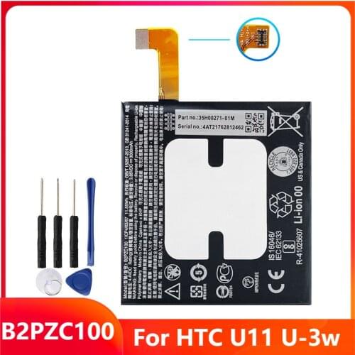 Original Replacement Phone Battery B2PZC100 For HTC U11 U-3w Genuine Rechargable Batteries 3000mAh with Free Tools