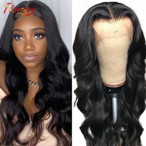 Florrety Human Hair Wigs Body Wave 13x4 Lace Frontal Wigs 4x4 Lace Closure Wig Pre plucked BaBy Hair 180% Density