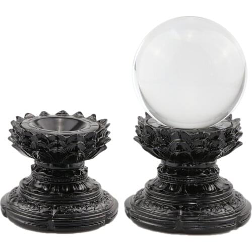 Resin Lotus Display Stand for Crystal Glass Lens Ball Divination Photography Lensball Base 60 70 80 90 100mm Magic Sphere Holder