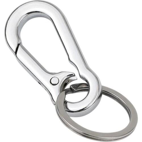 50pcs Simple car keychain boys carabiner key ring creative keychain metal pendant key chain gift