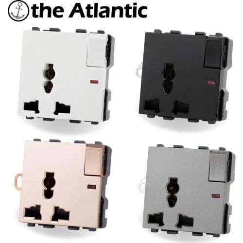 S Series- 3 Pin 3 Hole 10A Universal Power Socket Module Function Module DIY Free Combination Outlet Grounded 4 Colors