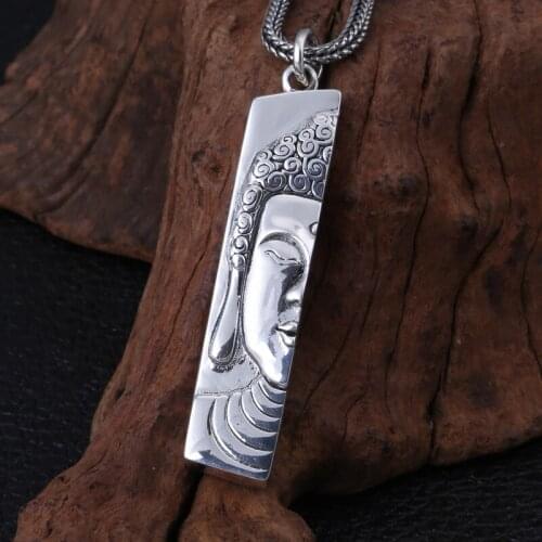 925 sterling silver jewelry personality half Buddha statue Anita Buddha pendant Thai silver retro men and women pendant