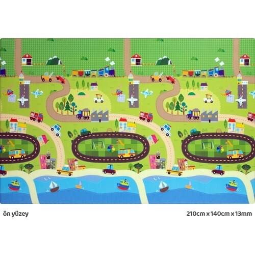 Unigo Comflor Prime Happy Village Play Mat/Rug Safe Spaces Free Children Fluid İçine Does Not